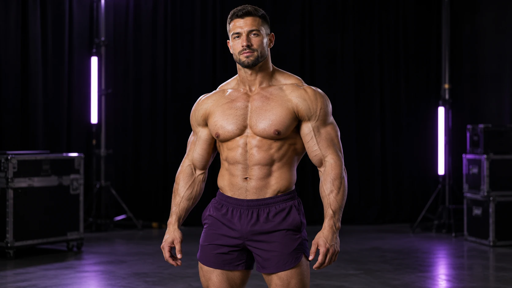 Fictional adult male bodybuilder in a gym, an original fitness illustration for Stage Byline